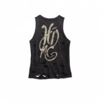 Women's Black Destroyed Studded Tank