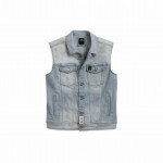 Men's Indigo Enzyme Washed Denim Vest