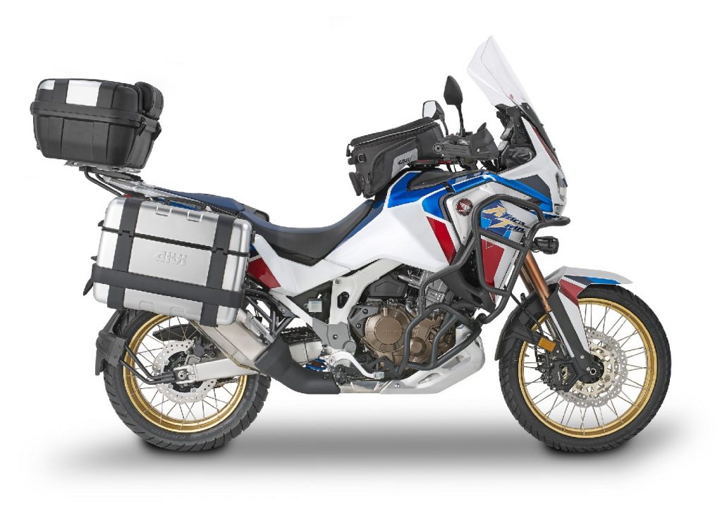 Africa Twin Adv Sports con tris valigie Trekker