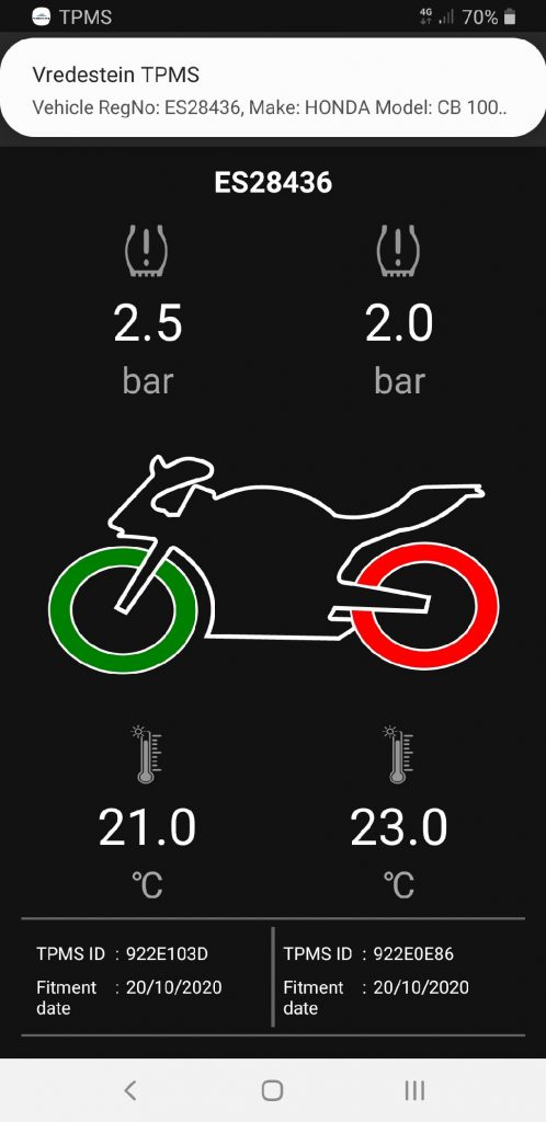 TPMS (pressure anomaly)