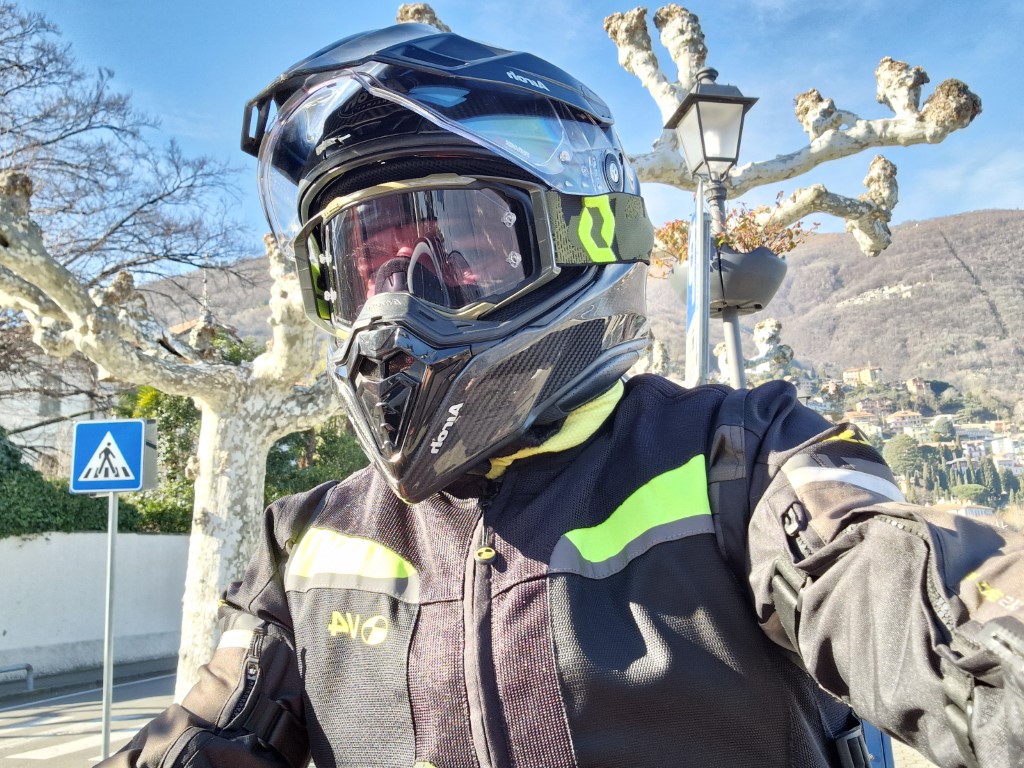 Maschera Scott Fury Dark Blue Neon Red Con Lenti Orange Chrome