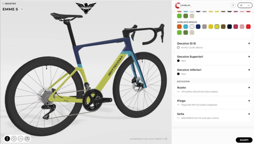 CHROME LAB: Il configuratore di Bottecchia per personalizzare la bici